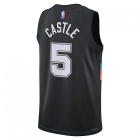 San Antonio Spurs Stephon Castle Nike 2025-26 City Edition Musta Miesten Pelipaidat Swingman